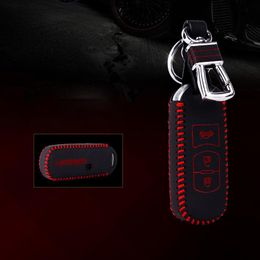 -Schlüsselanhänger Marke Hohe Qualität Echtes Leder Fernbedienung Auto Key Case Brieftasche Tasche Abdeckung für Mazda CX-5 / CX-7 / AXELA