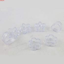 100 x 5g Travel Mini Sample Heart Shape Plastic Jar Small Cream Pot 5cc Empty Dispaly Casehigh qualtity