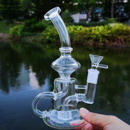 Klein Tornado Recycler 7 Inch Hookahs 4mm Female joint Bong 5mm Thick Glass Water Bongs With Quartz Banger Oil Dab Rigs