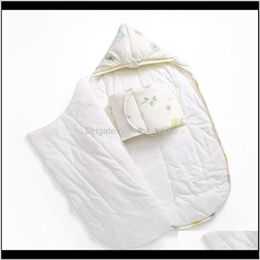 Bags Nursery Bedding Baby Kids Maternity Drop Delivery 2021 0 9M Baby Sleeping Bag Envelope Born Quilt Babe Cotton Soft Infant Wrapped In Win