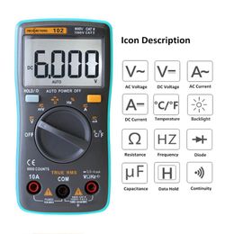 dc diode UK - Multimeters RICHMETERS RM102 Multifunction Digital Multimeter AC DC Voltage Current Tongs Resistance Diode Capacitance Temperature Tester