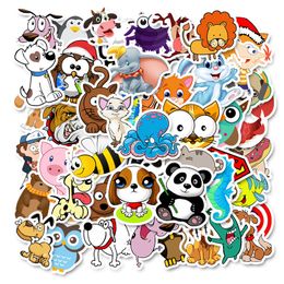 50 Non-repetitive Decorative Stickers Waterproof Removable Cute Dinosaur Cartoon Trolley Case Small Fresh animal Mix Sticker Customization