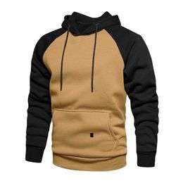 Winter Oversize Men Hoodies Long Sleeve Hooded Sweatshirt Pullover Men's Tops Blouse Pocket Pullover 4XL Thick Warm Coat Male Y0816