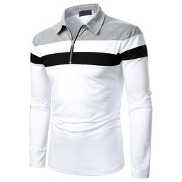 Patchwork Polo Shirts Men Brand Long Sleeve Contrast Polo Homme Casual Slim Men Polo Shirts Colorblock Splice Para Hombre 210524