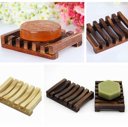 Natural Bamboo Wood Soap Dishes Rack Wooden Charcoal Soaps Storage Plate Box Container Stand Bath Accessory