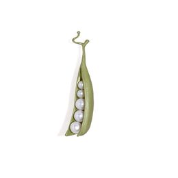 Pea brooch copper paint European and American INS wind ladies retro fashion fresh water pearl