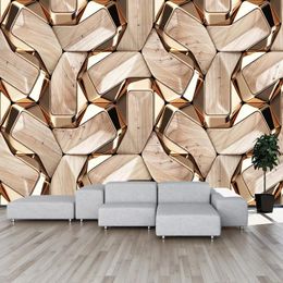 Wallpapers Po Wallpaper European Style Luxury Golden Geometric Murals Living Room TV Sofa Home Decor Wall Papers 3D Papel Tapiz