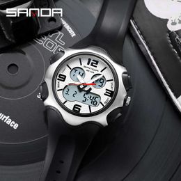 Sanda Top Brand Sports Men's Watches Luxury Military Quartz Watch Dual Display Waterproof Wristwatches Relogio Masculino 779 G1022