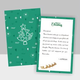 Customised Christmas Thank You Paper Cards Holiday Thicken Foldable Greeting Colour Cardboard Colourful Printed