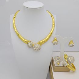 Earrings & Necklace African Big Women Jewelry Sets Crystal Ring Bracelet Classic Wedding Fashion Set For Bride Party