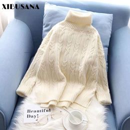 Turtleneck Sweater Women Jumper Winter Thick Warm Knitwear Casual Loose Pullover Top Female Fashion Knitted Shirts 210423