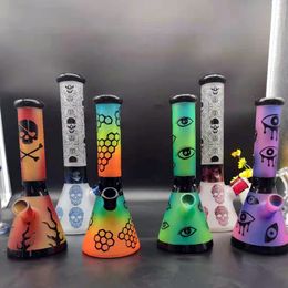 10 Inch 26CM Glass Bong Mixed Color Multi Style Tobacco Water Pipe Smoking Beaker Bongs Ice Ash Catcher Dab Oil Rigs 14mm Bowl Downstem