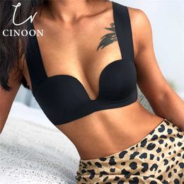 CINOON Women'S Tube Top Push Up Bra Sexy Lingerie Bras For Women Seamless Wire Free Underwear Women 5 Colours Intimates Bralette 211110