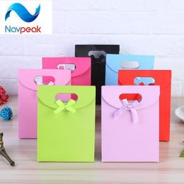 Gift Wrap 10pcs/lot Colourful Merry Christmas Paper Bag Bags Birthday Sweet Treat Wedding Baby Shower For