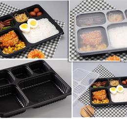 Free shipment 4 compartments Take Out Containers grade PP food packing boxes high quality disposable bento box for Hotel sea way JJd11065