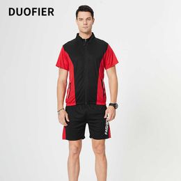 Tracksuit Men Summer T-Shirt+Shorts Set T-shirt and Shorts Casual Clothing Men Sports Wear Gym Clothes Men Sweat Suits 210603