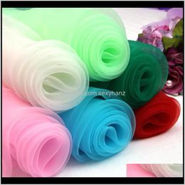 Clothing Apparel Drop Delivery 2021 140300Cm Organza Fabric For Diy Cloth Wedding Tutu Dress Or Decorate Curtain Background 15 Colours Availab