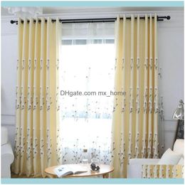 Curtain Deco El Supplies Home Gardencurtain & Drapes Modern Kapok Pattern Cotton 3D Embroidered Luxury Blackout For Living Room Bedroom Soli