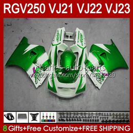 Body Kit For SUZUKI metal green VJ21 RGV250 RGVT RGV 250CC 250 CC Bodywork VJ-21 Panel 21HC.142 RGV-250CC RGV-250 RGVT-250 VJ 21 1988 1989 RGV250C SAPC 88 89 OEM Fairing