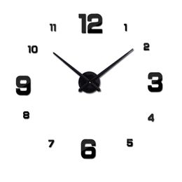 new real metal 3d diy acrylic mirror watch clocks home decoration modern needle quartz stickers