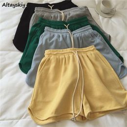 Women's Shorts Women Slender Solid Simple Girls Summer Home Comfort Workout Teenagers Jogging Trendy Ulzzang 2021 -arrival Casual