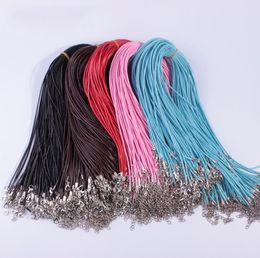 1.5mm DIY Jewellery Findings necklace Components black leather rope pendant clavicle chain lobster clasp multicolor accessories