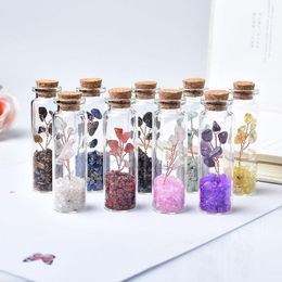 Decorative Objects & Figurines Natural Colorful Crystal Lucky Tree Glass Wishing Bottle Home Decor Healing Stone Drifting Of Life Birthday G