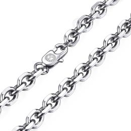 Stainless Steel Polished Necklace for Men Rolo Chain Link Silver Colour Mens Necklace 3/4/6/8mm Never Fade LKNM162