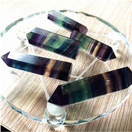 Crystals Tower Quartz Points Natural Fluorite Rainbow Colour Stripe Point Reiki Crystal Obelisk Wand Healing Chakra Stone Home Decor Decal