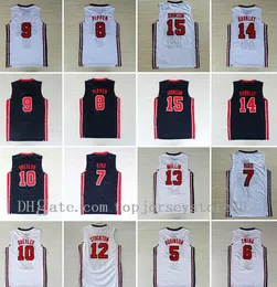 College 1992 USA Team Dream Team One John Stockton tröja Patrick Ewing David Robinson Karl Malone Chris Mullin Johnson tröja Andas storlek S-2XL