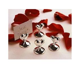 2021 Heart Design Chrome Place Card Holders Wedding Table Decoration Favors Free