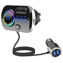 Car Kit Bluethooth Adapter FM Transmitter Handsfree QC 3.0 Wireless AUX Audio Receiver MP3 Music Player USB Phone Charger Support TF Card