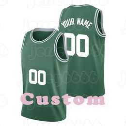 Mens Custom DIY Design Personalised round neck team basketball jerseys Men sports uniforms stitching and printing any name and number black green 2021
