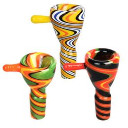 Colorful Portable Smoking 14MM 18MM Male Hookah Adapter Connector Interface Glass Bowl Container Tobacco Oil Rigs Wig Wag Vessel Holder Bong Tool DHL Free