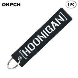 Key Fobs Chains Jewelry Red Embroidery Remove Before Flight Keyring Gift for Friends PK0107