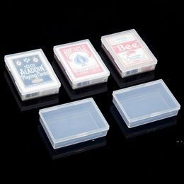 new Transparent Plastic Boxes Playing Cards Container PP Storage Case Packing Poker Game Card Box EWF7635
