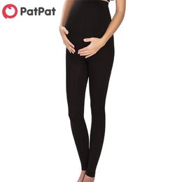 Spring and Summer Autumn Casual Solid High-rise Maternity Leggings for Bottoms Clothes 210528