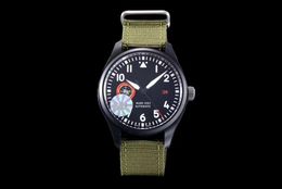 40MM limited edition men watch navy military nato strap sapphire black ceramic case wristwatch waterproof automatic 327001 327002 221m