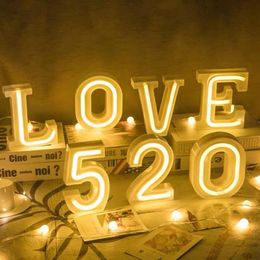 Novelty Items White Plastic Letter Led Night Light Marquee Sign Number Lights Lamp Home Club Outdoor Indoor Party Wedding Decoration