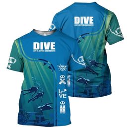 Summer Man Sport 3D T shirt Unisex Harajuku Scuba Diving Art Sports Print shirts Mens Fashion Casual Short Sleeve ee ops 02 210716