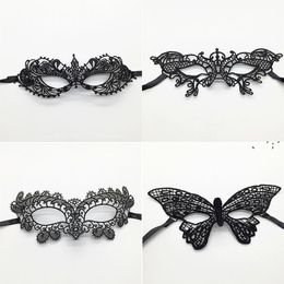 NEWWomen Masquerade Black Lace Mask,Veil Queen Eye Mask Halloween Mardi Gras Party for Sexy Lady Girl LLE10670