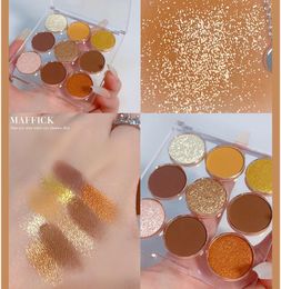 X9 The New Nude Eyeshadow Palettes, Sparkly Eyeshadow Matte and Glitter Makeup Shimmer Highly Pigmented Palettes Eye shadow 9 Colors Neutral Cosmetic Eye Shadows