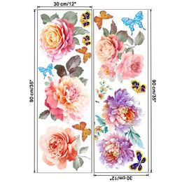 Wall Stickers 1 Set Of Butterfly Flower Peony Sticker Living Room Bedroom Decoration High Quality