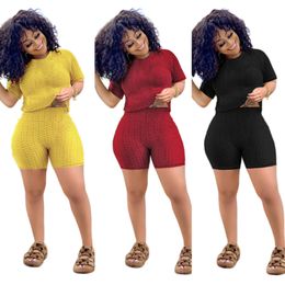 New S-3XL Plus size Summer outfits Women jogger suits stretchy tracksuits short sleeve T-shirtsshorts pants two piece set sportswear Embroidery letters sweatsuits