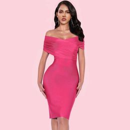 Ocstrade Bandage Dress Summer Clothes for Women Sexy Pink Bodycon Celebrity Club Evening Party 210527
