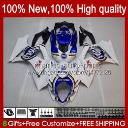 Motorcycle Body For SUZUKI GSX R1000 GSXR 1000 1000CC Fairings K7 07 08 48No.3 GSXR1000 GSXR-1000 GSXR1000CC 2007 2008 GSX-R1000 2007-2008 OEM Fairing lucky blue white