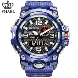 SMAEL Men's Sports Watches Fashion Waterproof Military LED Digital Quartz Electronic Watch Men Clock Relogio Masculino X0524