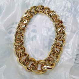 FishSheep Hip Hop Gold Colour Big Acrylic Chunky Chain Necklace For Men Punk Oversized Large Plastic Link Chain Men's Jewellery L2404