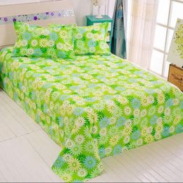 Bed Sheet Flat Sheet Printed Bedding Set Summer Bed Cover Bedspreads Cotton&polyester Flower Bedclothes With Pillowcase F0201 210420