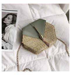 HBP Non-Brand fashion Korean version straw cross strap single shoulder tassel square small bag female chic2021 1 sport.